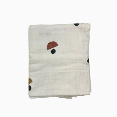 Couverture blanche à pois multi en mousseline