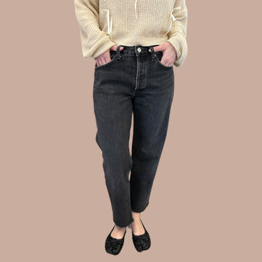 Jeans charcoal '90's pinch waist' en coton bio pour femmes 25US