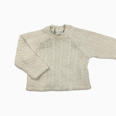Pull vanille en tricot torsadé 6-9M