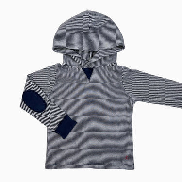 Pull à capuchon à rayures marine 5Y