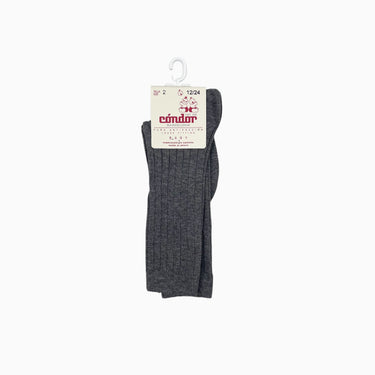 Chaussettes grises côtelées 12-24M