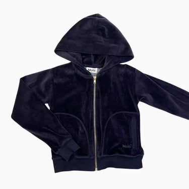 Veste à capuchon en velours noir 140 (10Y)