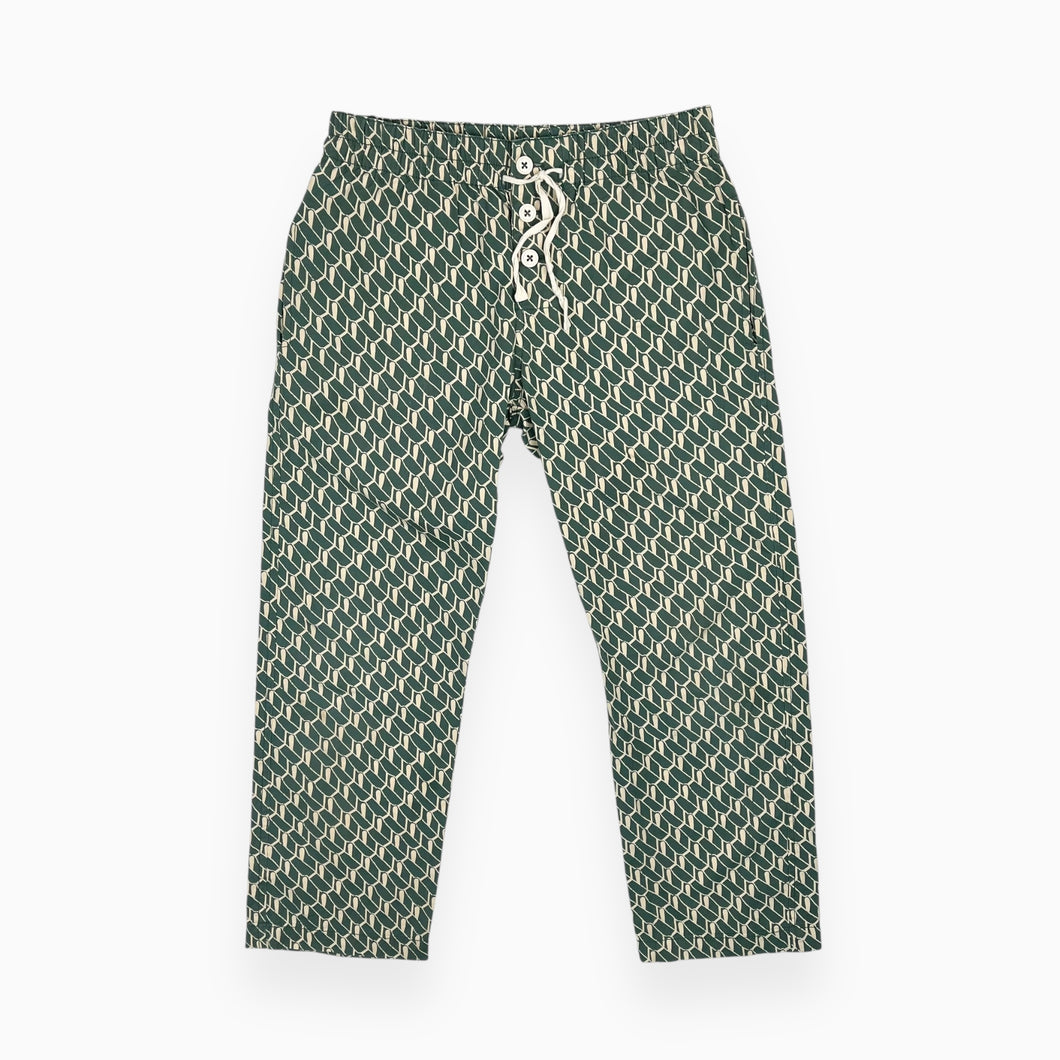 Pantalon vert en coton à imprimé beige 10Y