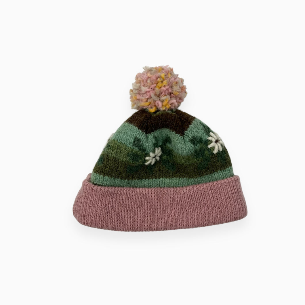 Tuque en tricot de laine avec pompon 3-5Y