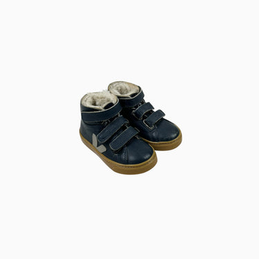 Bottines marine doublées à velcro 8US