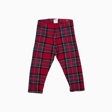 Legging rouge carreauté 9-12M