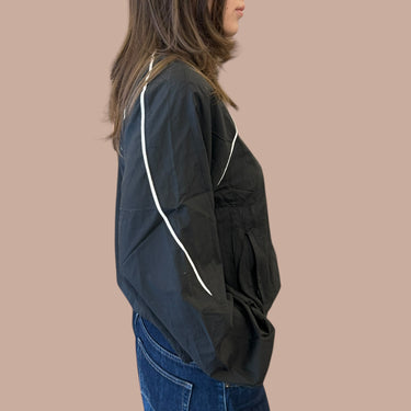 Manteau noir léger style coupe-vent pour femmes 2US