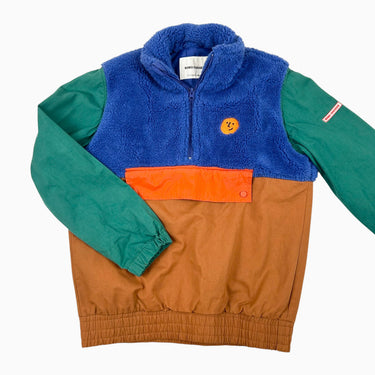 Pull demi-zip colorblock en sherpa 10-11Y