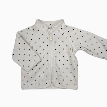 Veste blanche à pois en polar 4-6M