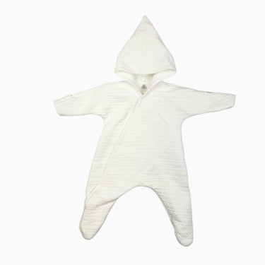 Combi à capuchon blanche matelassée 6M