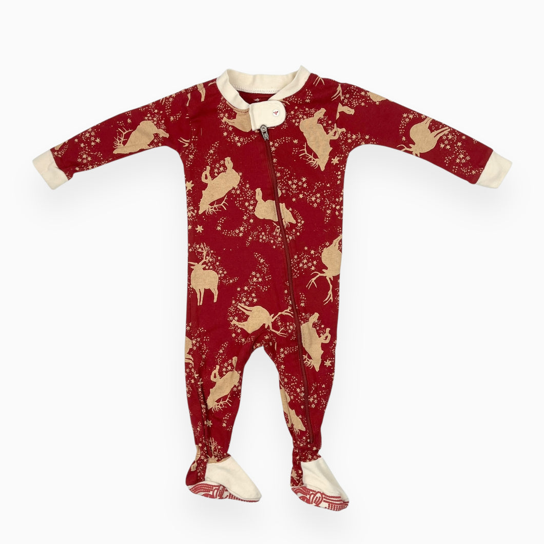 Pyjama rouge carmin en coton bio 3-6M