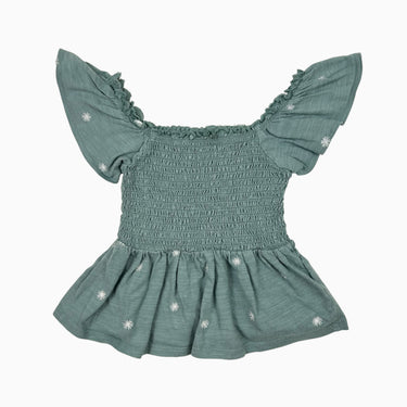 Camisole eucalyptus 'fleurs' avec smock 4Y