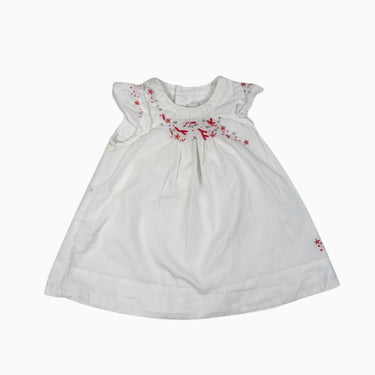 Robe blanche avec perles oranges 6M
