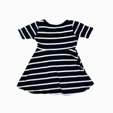Robe noire à rayures blanches 6-12M