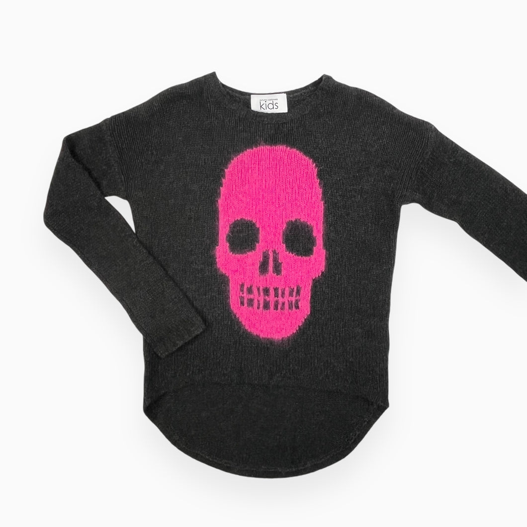 Pull charcoal foncé en tricot de laine de mérino et cachemire 8Y