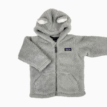 Veste à capuchon grise en peluche 12-18M