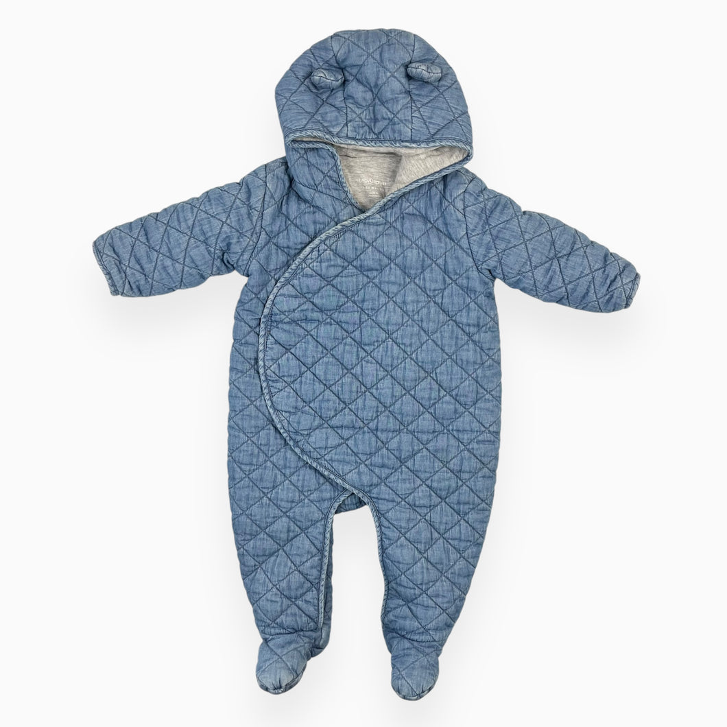 Combi mi-saison en coton chambray matelassé 6-12M (fit petit)