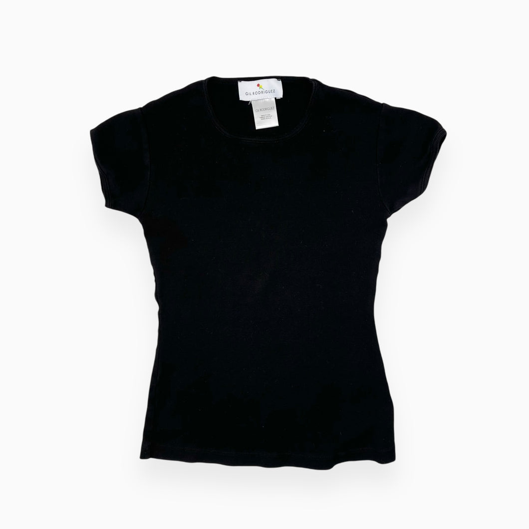 T-shirt noir en coton fait aux É-U 8Y