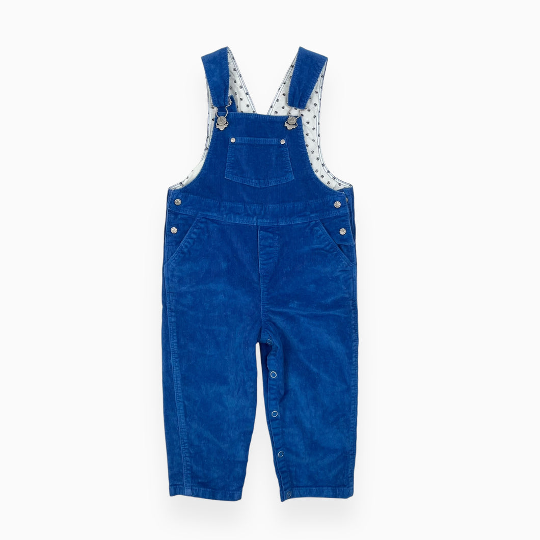 Salopette bleu royal en corduroy brossé doublée en coton 18M