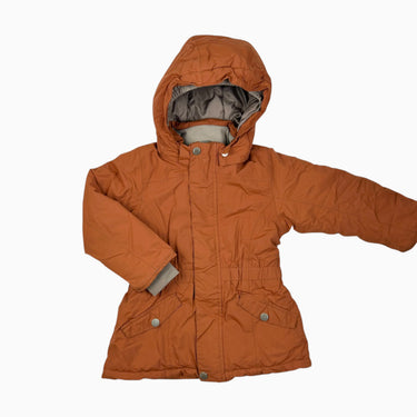Manteau d'hiver 'Kob' orange brûlée avec capuchon amovible 4Y