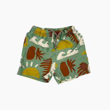 Short maillot avec filet vert à motifs 18-24M