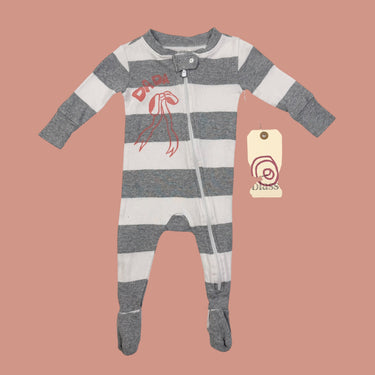 Onesie rayé gris Dada 0-6M