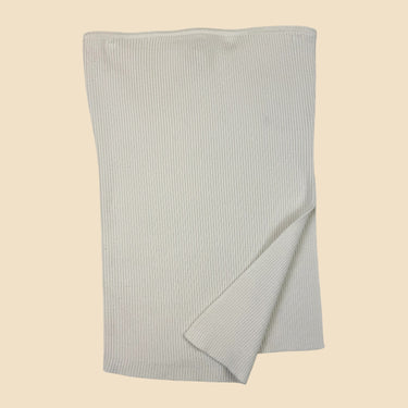 Haut tube blanc côtelé en viscose et poly pour femmes S