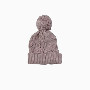 Tuque vieux rose pompons 1-2Y