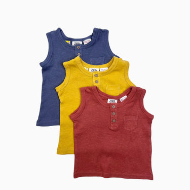 Trio de camis en coton avec boutons 3-6M