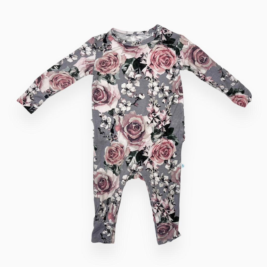 Pyjama en viscose de bambou extensible à imprimé de roses 12-18M