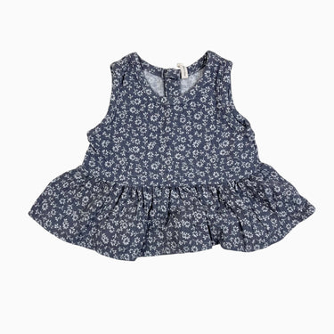 haut gris fleurie en mousseline 12-18M