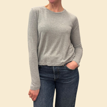 Chandail gris en modal et élasthanne pour femmes M