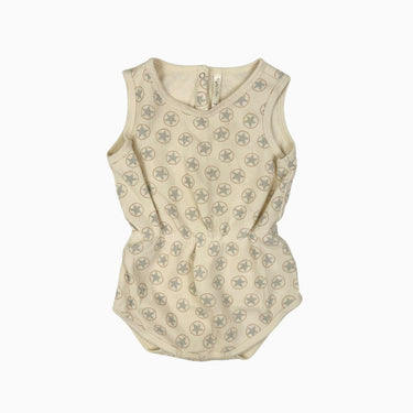 Barboteuse vanille 'étoiles' en coton gaufré 12-18M