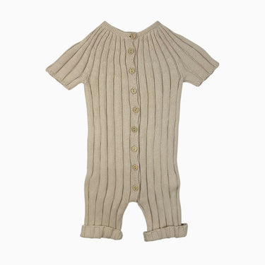 Combi short beige en tricot côtelé 6-12M