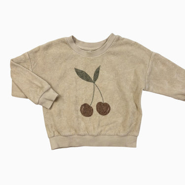 Pull vanille 'cerises' en ratine 12-18M