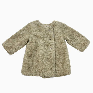 Manteau en peluche taupe 12-18M