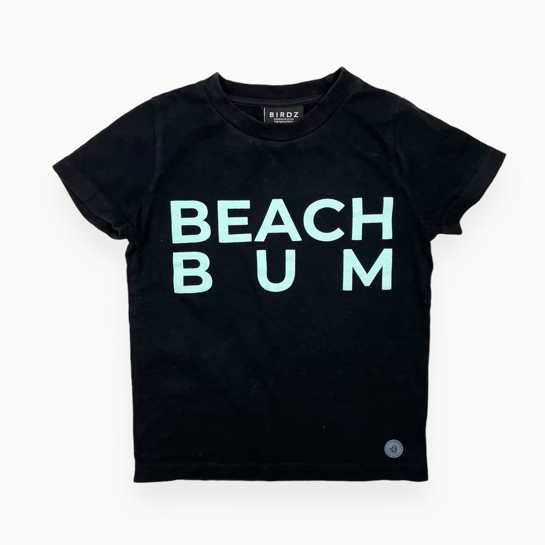 T-shirt noir en coton 'Beach Bum' 6Y