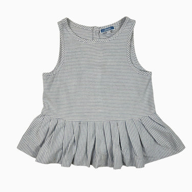 Blouse sans manche basque à rayures bleues 4Y