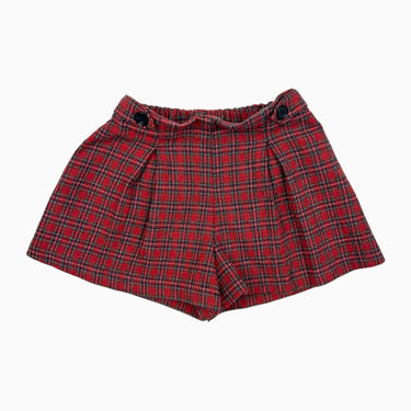 Short carreauté rouge 12-18M