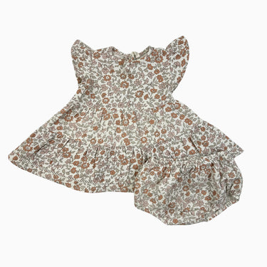 Robe et bloomer fleuri 6-12M