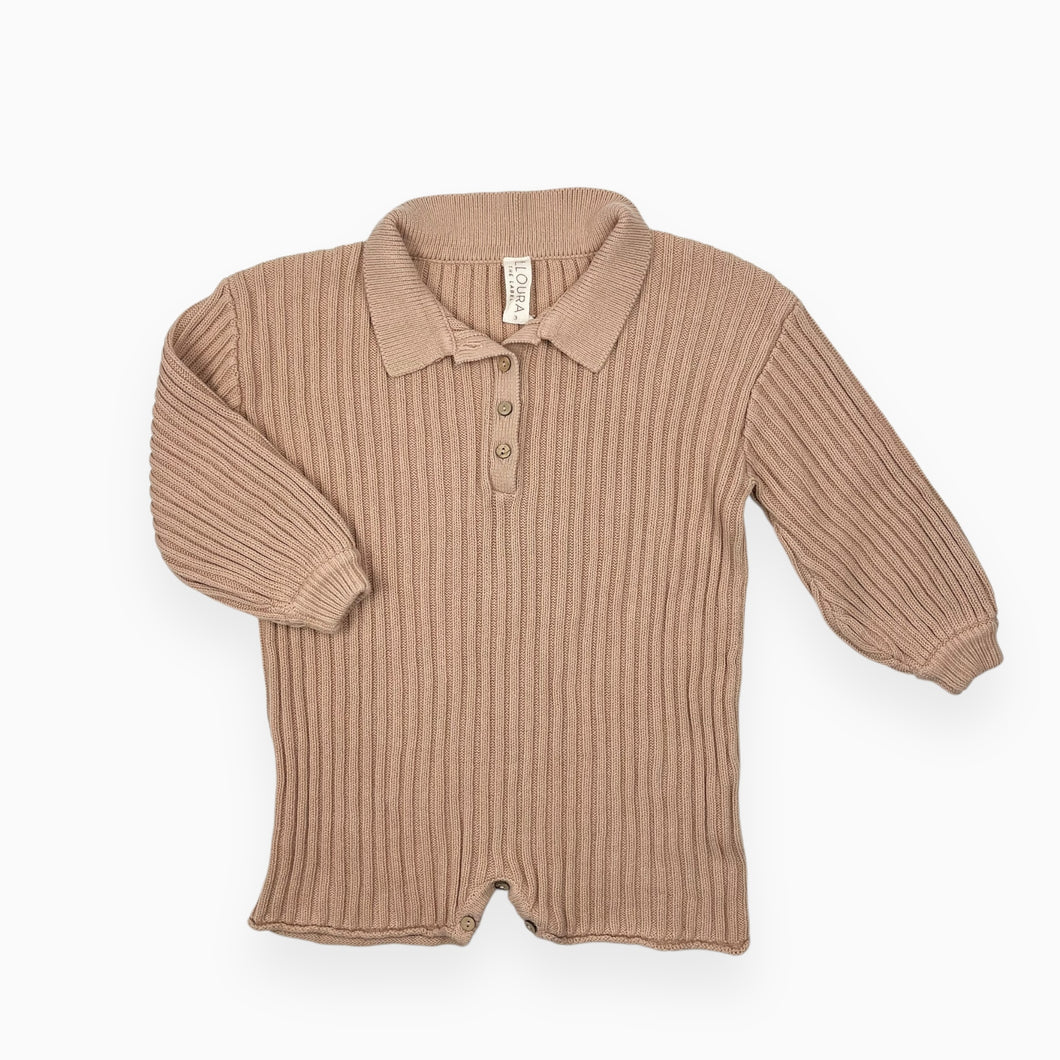 Combi rose saumon en tricot de coton 3Y