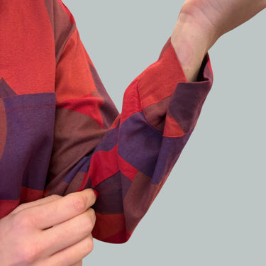 Robe maxi rouge à motifs en coton style flanelle pour femmes L