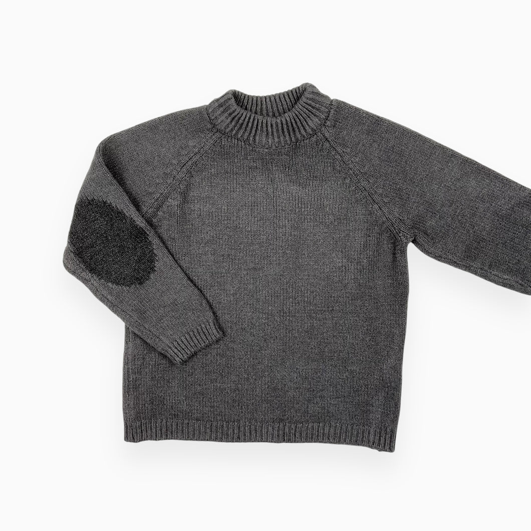 Pull gris charcoal en tricot d'acrylique et poly 7Y (fit 6-7Y)