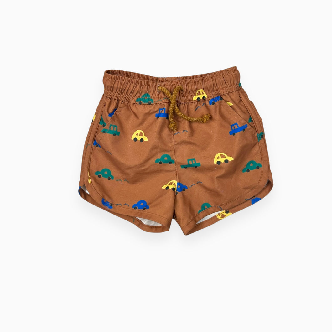 Maillot short en poly avec filet intégré à motif voitures 12-18M