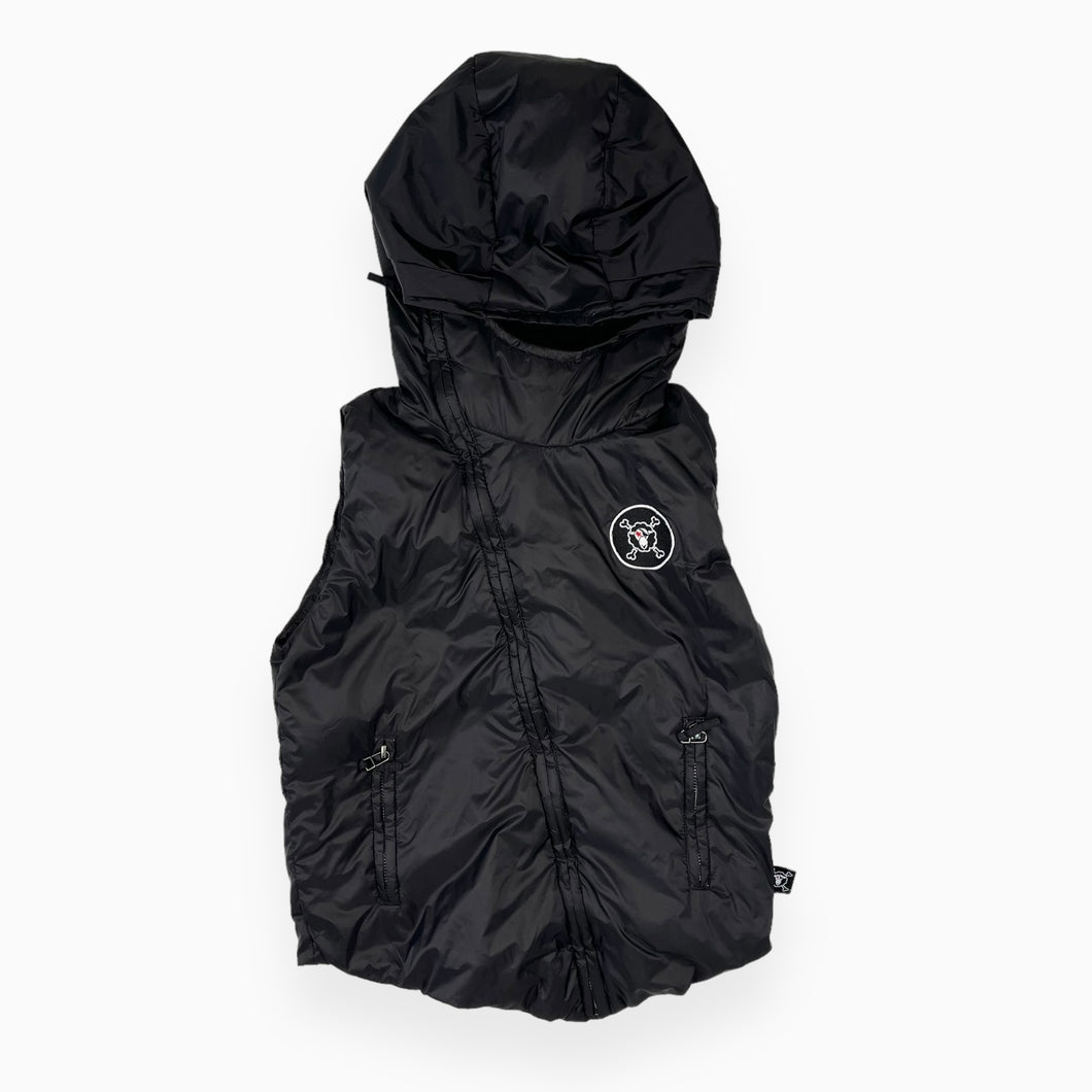 Veste puffer noire en nylon et duvet 6-7Y