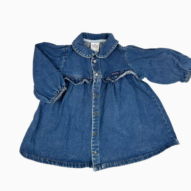 Robe vintage en denim col claudine 18M
