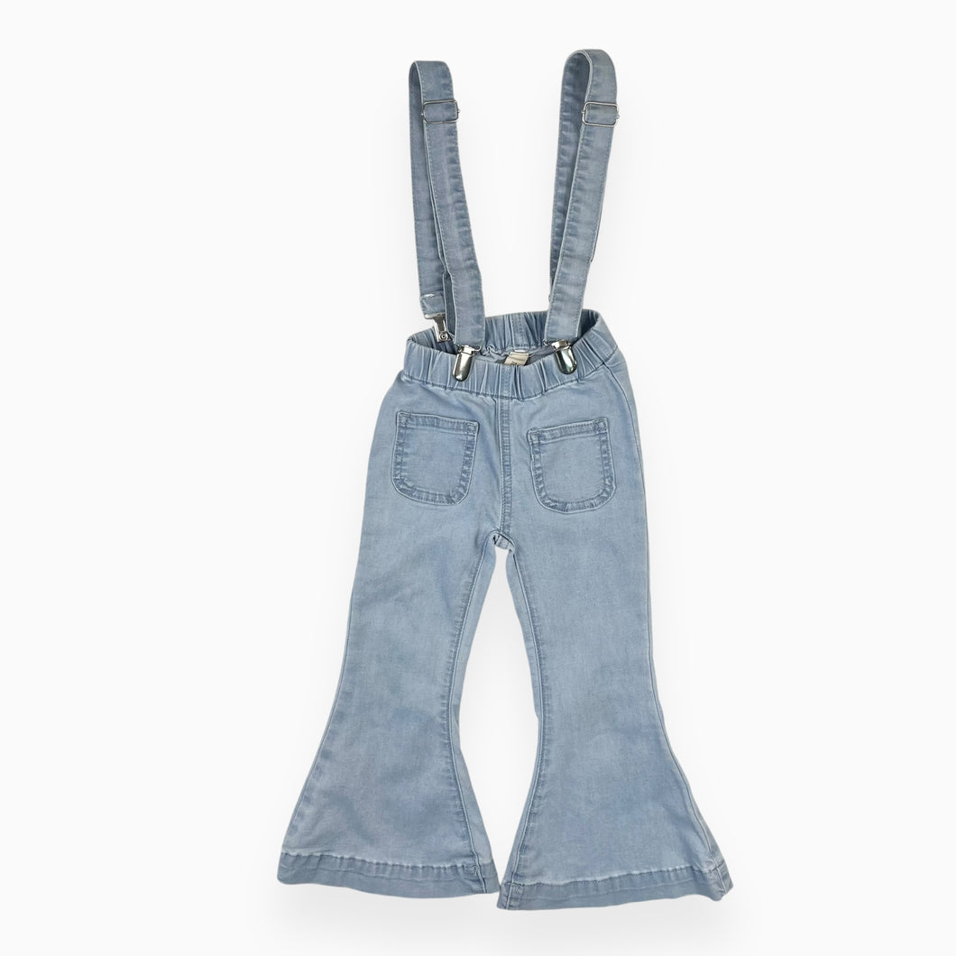 Jegging flare bleu pale avec bretelles amovible 4Y