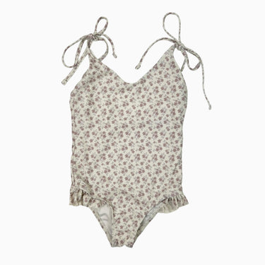 Maillot 'fleurs mauves' a volant 3Y