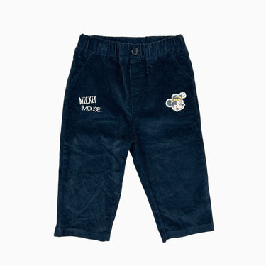 Pantalon marine 'Mickey Mouse' en corduroy 12M