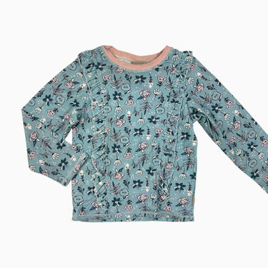 Haut de maillot bleu fleuri 4Y